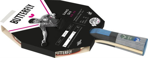 Butterfly Tischtennisschläger Dang Qiu DQX2 - Pan Asia Belag mit einem 1,8 mm Schwamm - 1 Schläger