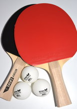 Butterfly Tischtennis Drive Set - 2 Schläger, Addoy Belag 1,0 mm, konkaver Grifform und 3 Trainingsbällen