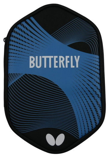 Butterfly Tischtennisschlägerhülle Curve Case II - Schlägerhülle für 2 Schläger und 6 Bälle - schwarz/blau