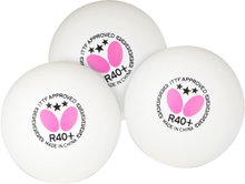 Butterfly Tischtennisball 3 Stern R40+ (Plastikball 40+, ITTF zugelassen) weiss 3er Kartonverpackung