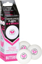 Butterfly Tischtennisball 3 Stern R40+ (Plastikball 40+, ITTF zugelassen) weiss 3er Kartonverpackung