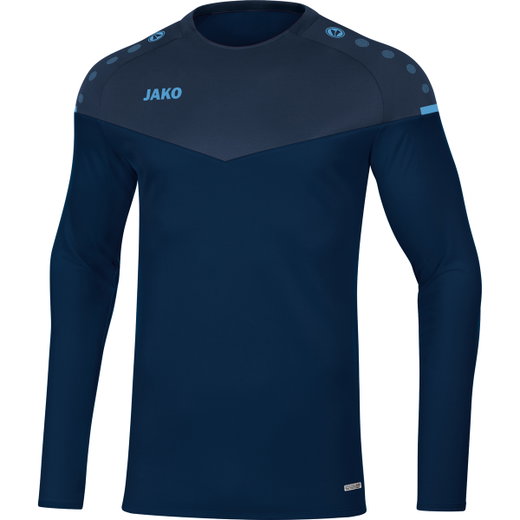 JAKO Sport-Langarmshirt Sweat Champ 2.0 (100% Polyester) marineblau/hellblau Kinder