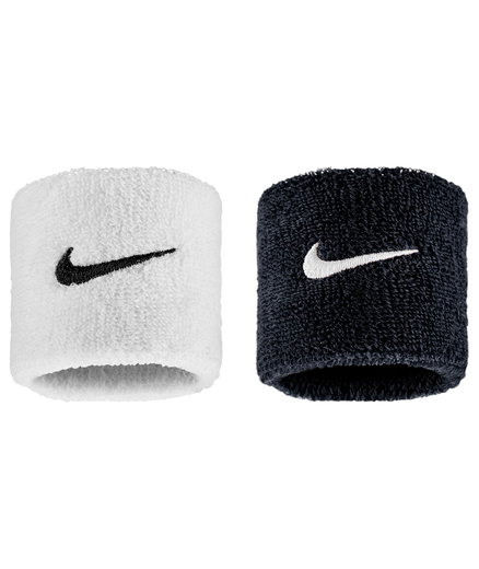 Nike Schweissband Swoosh Classic (Baumwollmix) 2025 weiss/schwarz - 2 Stück