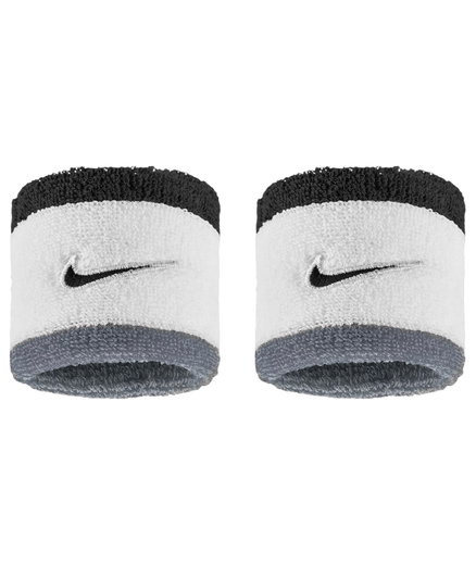 Nike Schweissband Swoosh Classic (Baumwollmix) 2025 weiss/grau/schwarz - 2 Stück