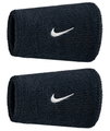 Nike Schweissband Swoosh Classic Doublewide Jumbo (Baumwollmix) 2025 schwarz - 2 Stück