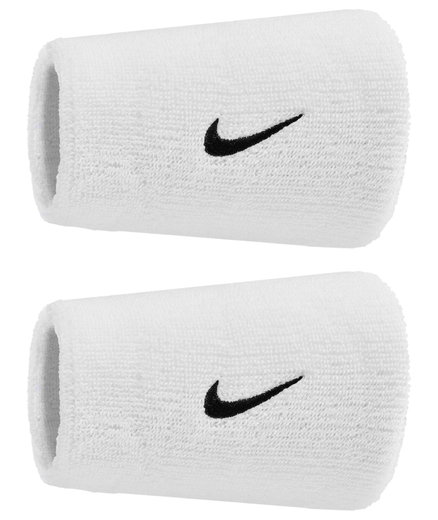 Nike Schweissband Swoosh Classic Doublewide Jumbo (Baumwollmix) 2025 weiss - 2 Stück