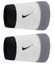 Nike Sweatband Swoosh Classic Doublewide Jumbo (Cotton Mix) 2025 white/grey/black - 2 pieces