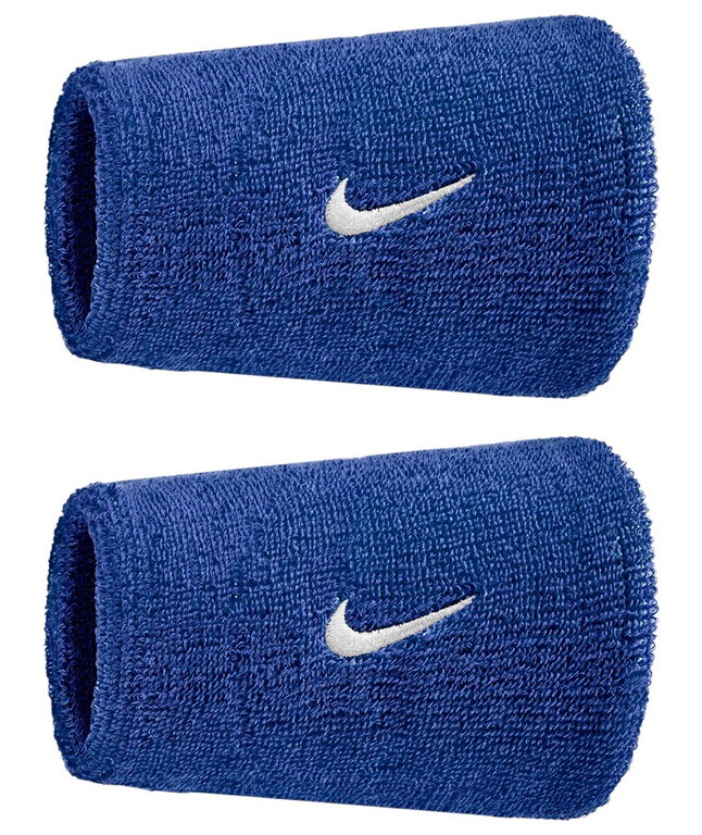 Nike Sweatband Swoosh Classic Doublewide Jumbo (Cotton Blend) 2025 Royal Blue - 2 Pieces