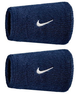 Nike Schweissband Swoosh Classic Doublewide Jumbo (Baumwollmix) 2025 navyblau - 2 Stück