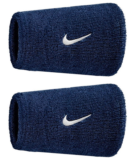 Nike Schweissband Swoosh Classic Doublewide Jumbo (Baumwollmix) 2025 navyblau - 2 Stück