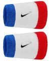 Nike Schweissband Swoosh Classic Doublewide Jumbo (Baumwollmix) 2025 weiss/blau/rot - 2 Stück