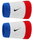 Nike Schweissband Swoosh Classic Doublewide Jumbo (Baumwollmix) 2025 weiss/blau/rot - 2 Stück
