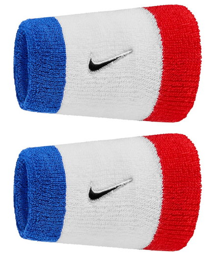Nike Sweatband Swoosh Classic Doublewide Jumbo (Cotton Blend) 2025 white/blue/red - 2 pieces