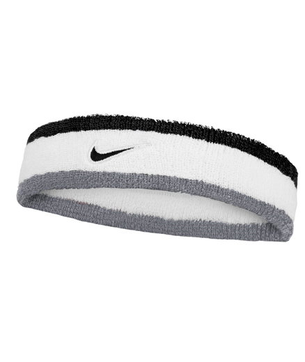 Nike Stirnband Swoosh Classic (Baumwollmix) 2025 weiss/grau/schwarz - 1 Stück