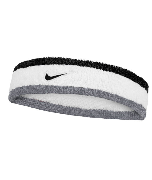 Nike Stirnband Swoosh Classic (Baumwollmix) 2025 weiss/grau/schwarz - 1 Stück