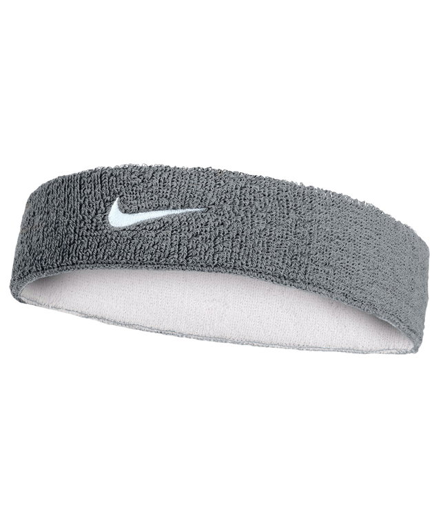 Nike Stirnband Swoosh Classic Reversible (Baumwollmix) grau/weiss - 1 Stück