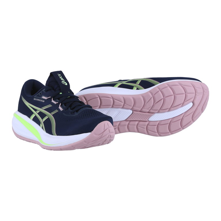 Asics Gel Cumulus 28 Running Shoes (Cushioning) Dark Blue/Lime Ladies