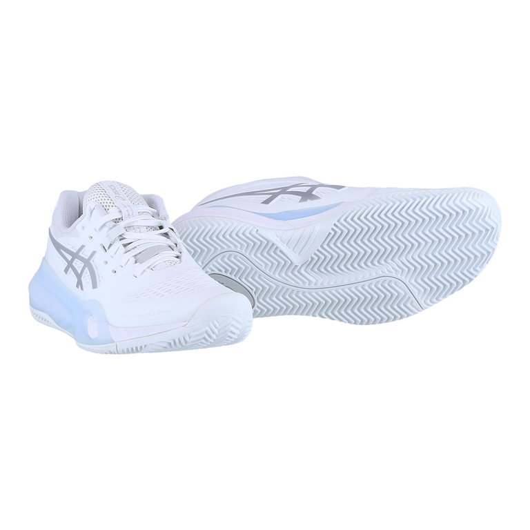 Asics Tennisschuhe Gel Resolution X Clay/Sandplatz (Stabilität) weiss/silber Damen