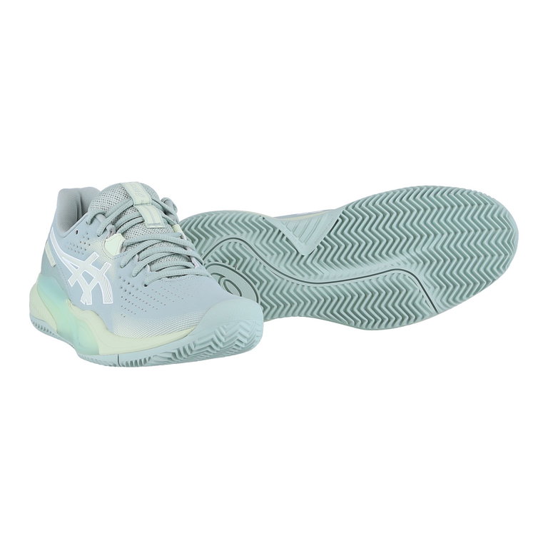 Asics Tennisschuhe Gel Challenger 15 Clay/Sandplatz (Dämpfung) hellgrau/grün Damen