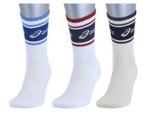 Asics Tennis Socks Multisport Logo Crew White/Beige 3 Pairs