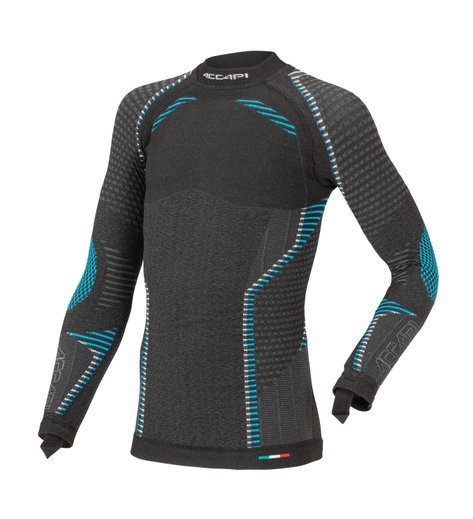 Accapi Funktionsunterwäsche Langarmshirt Ergoracing (warm) anthrazitgrau/türkis Kinder
