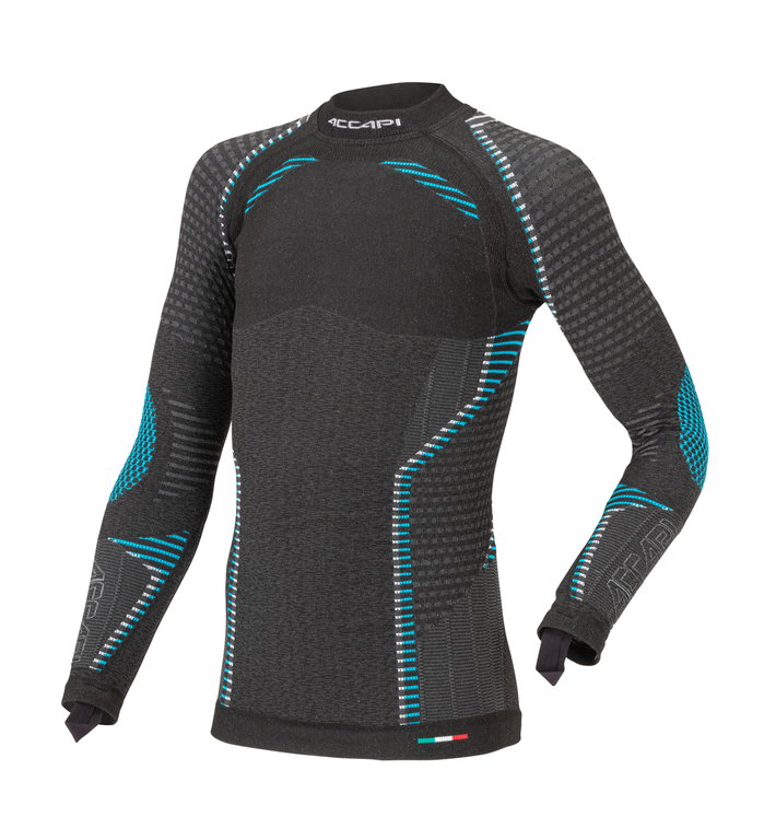 Accapi Functional Underwear Long Sleeve Shirt Ergoracing (warm) black/turquoise Children