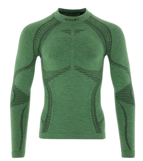 Accapi Langarmshirt Ergowool Long Sleeve Shirt (Merinowolle, warm) Unterwäsche grün Herren