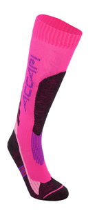 Accapi Performance Ski Socks (Merino Wool, Warm) fuchsia/anthracite grey - 1 Pair