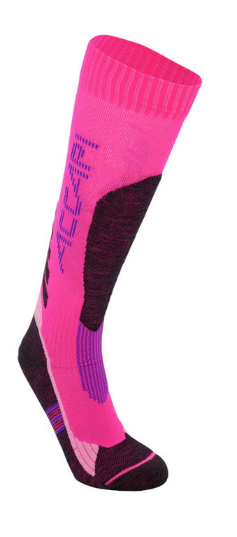 Accapi Skisocke Performance Ski Kniestrümpfe (Merinowolle, warm) fuchsia/anthrazitgrau - 1 Paar