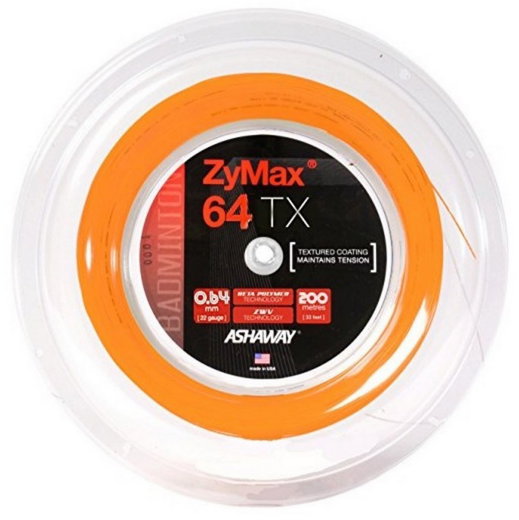 Ashaway Badminton String Zymax 64 TX orange 200m Roll