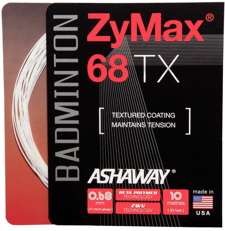 Ashaway Badminton String Zymax 68 TX White 10m Set