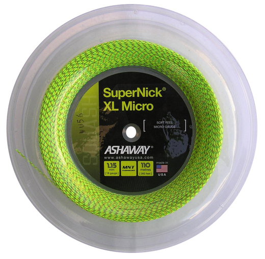 Ashaway Squashsaite Super Nick XL Micro gelb 110m Rolle