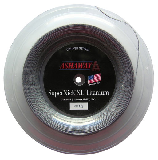Ashaway Squashsaite Super Nick XL Titanium 1.25 grau 110m Rolle