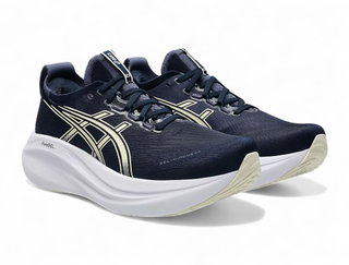 Buty biegowe Asics Gel Nimbus 27 (amortyzacja) ciemnoniebieskie/waniliowe męskie