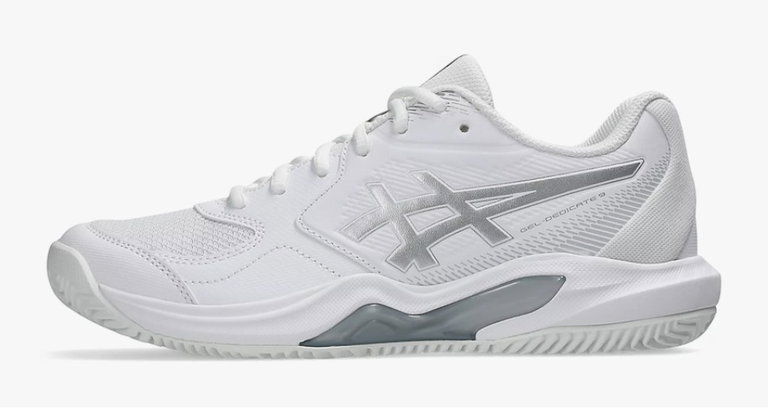 Asics Tennisschuhe Gel Dedicate 9 Clay/Sandplatz weiss/silber Damen
