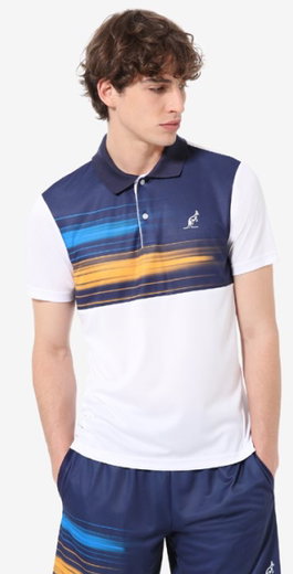 Australian Tennis-Polo Ace Stampata Brush Line weiss Herren