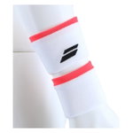 Babolat Sweatband Logo Wrist White/Red - 2 Pieces