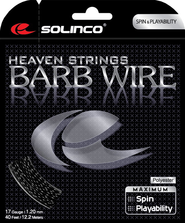 Solinco Sznur tenisowy Barb Wire (Spin+Trwałość) czarny 12m Zestaw