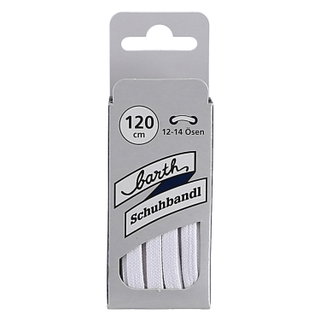 Barth Shoelaces Stylish slim flat white 120cm