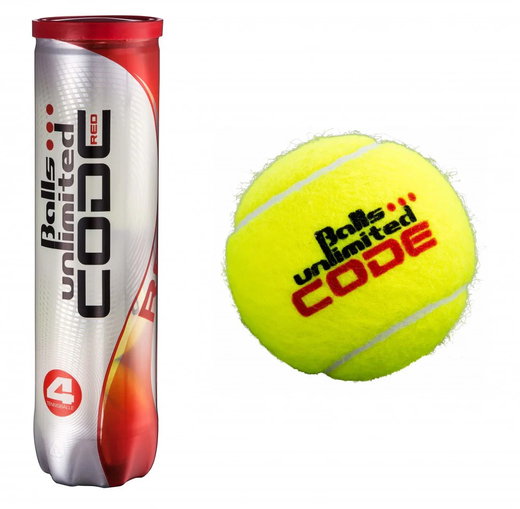 Balls Unlimited Tennisbälle Code Red gelb Dose 4er