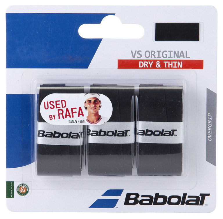 Babolat Overgrip VS Grip Original Feel (trocken, glatt) 0.43mm schwarz - 3 Stück