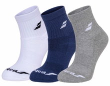 Babolat Sportsocken Ankle Quarter Classic weiss/dunkelblau/grau - 3 Paar