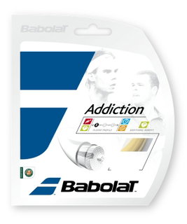 Besaitung mit Tennissaite Babolat Addiction (Touch+Armschonng) natur