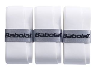 Babolat Overgrip Pro Tour 2.0 (Comfort) 0.6mm white 12-pack clip bag