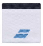 Babolat opaska na nadgarstek z logo biała/niebieska - 2 sztuki