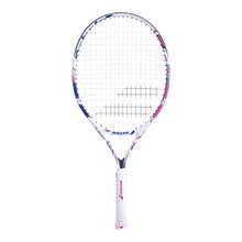 Babolat Kinder-Tennisschläger B Fly 23in (7-10 Jahre) weiss/rosa/blau - besaitet -