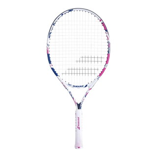 Babolat Kinder-Tennisschläger B Fly 23in (7-10 Jahre) weiss/rosa/blau - besaitet -