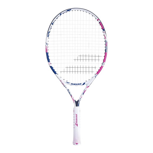 Babolat Kinder-Tennisschläger B Fly 23in (7-10 Jahre) weiss/rosa/blau - besaitet -