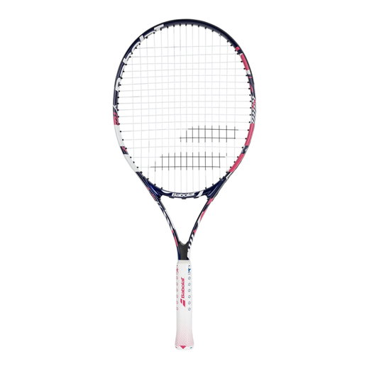 Babolat Kinder-Tennisschläger B Fly 25in (9-12 Jahre) dunkelblau/rosa - besaitet -