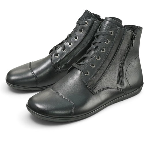 Bär Stiefelette Jason (Barfschuhe, Rindnappaleder) schwarz Herren